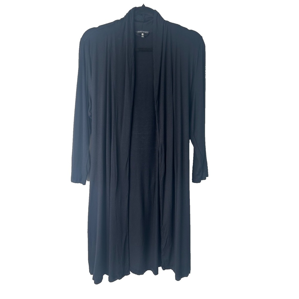 TART Intimates Robe Womens Size XL Black Soft Long Sleeve Spa Bath Lounge Kimono
